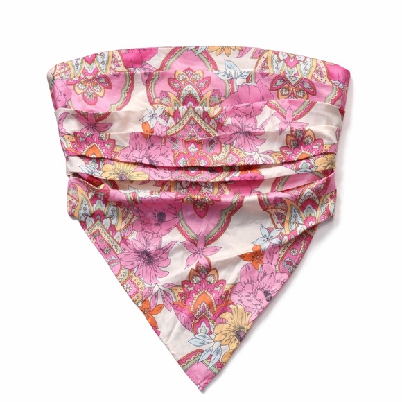 Vici Tops - Silky Scarf Strapless Tube Top | Boho Summer Y2K | Size L Festival Trendy